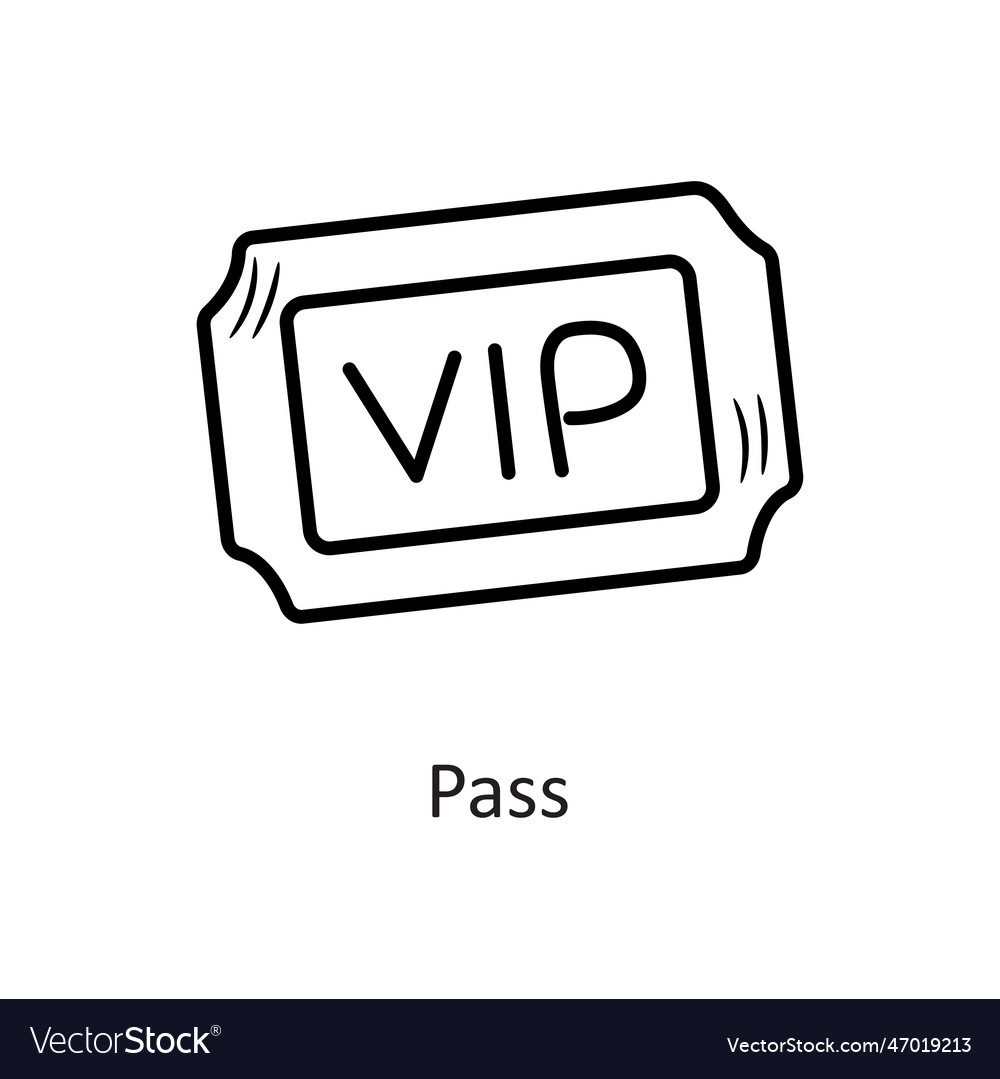 Pass outline icon design new Royalty Free Vector Image