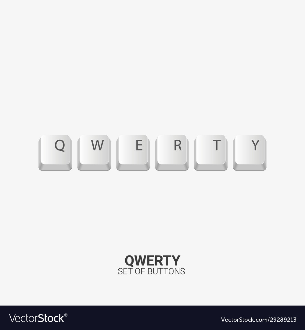 Qwerty keyboard buttons on white background vector image Qwerty keyboard buttons on white background