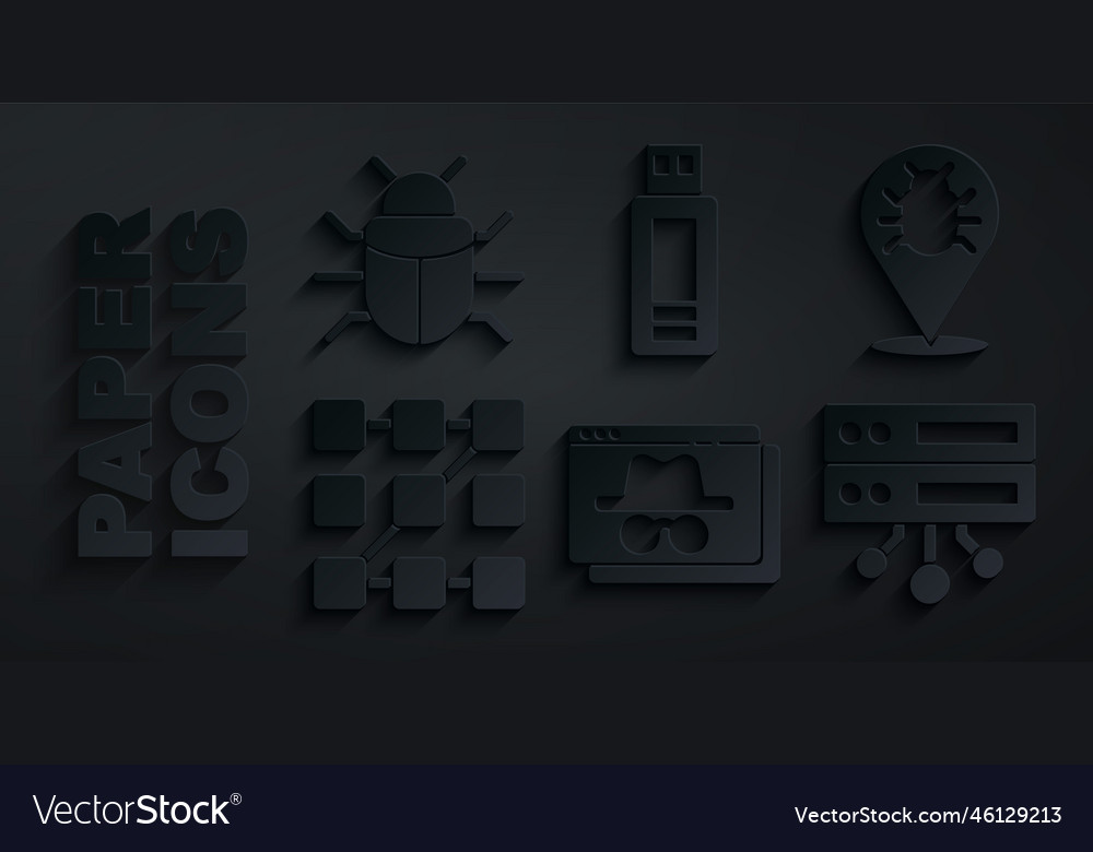 Set browser incognito window system bug graphic Vector Image Set browser incognito window system bug graphic