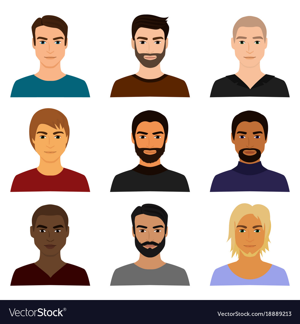 Set male man character Royalty Free Vector Image