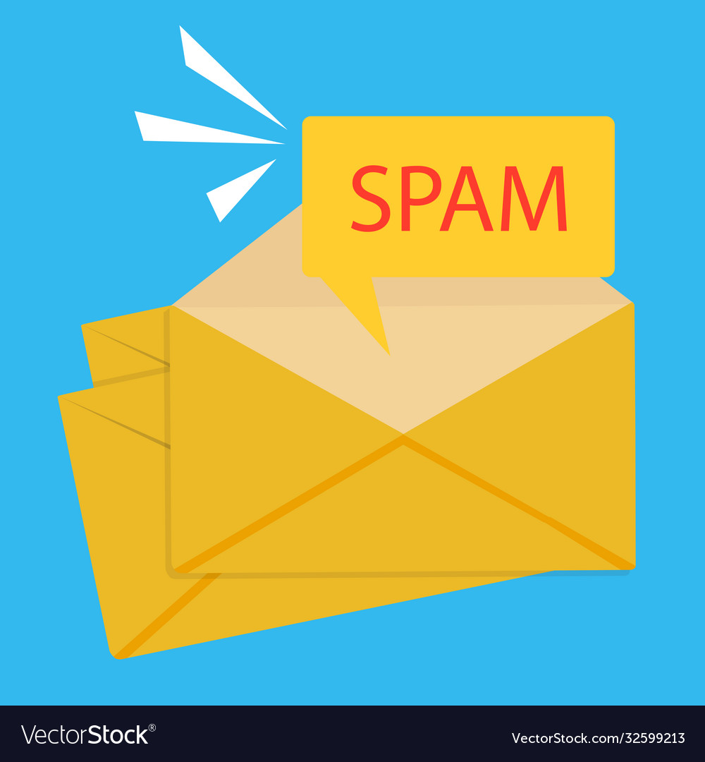 Spam data concept attention message vector image Spam data concept attention message