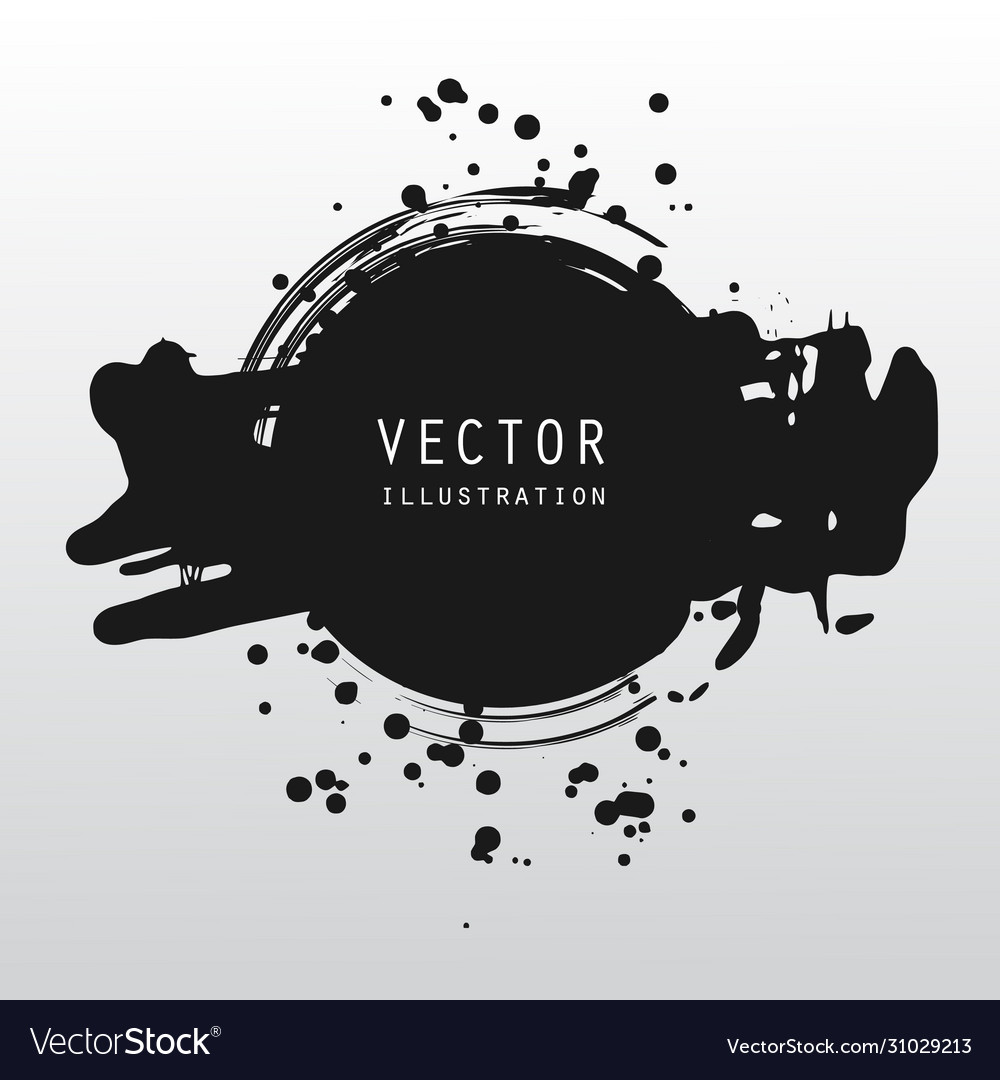 Splats splashes and blobs black ink paint vector image Splats splashes and blobs black ink paint