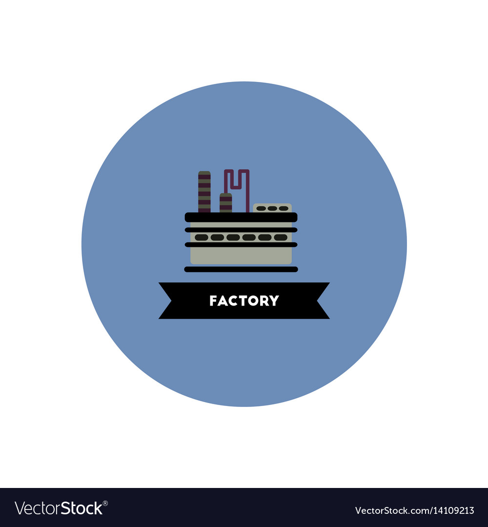 Stylish icon in color circle building factory