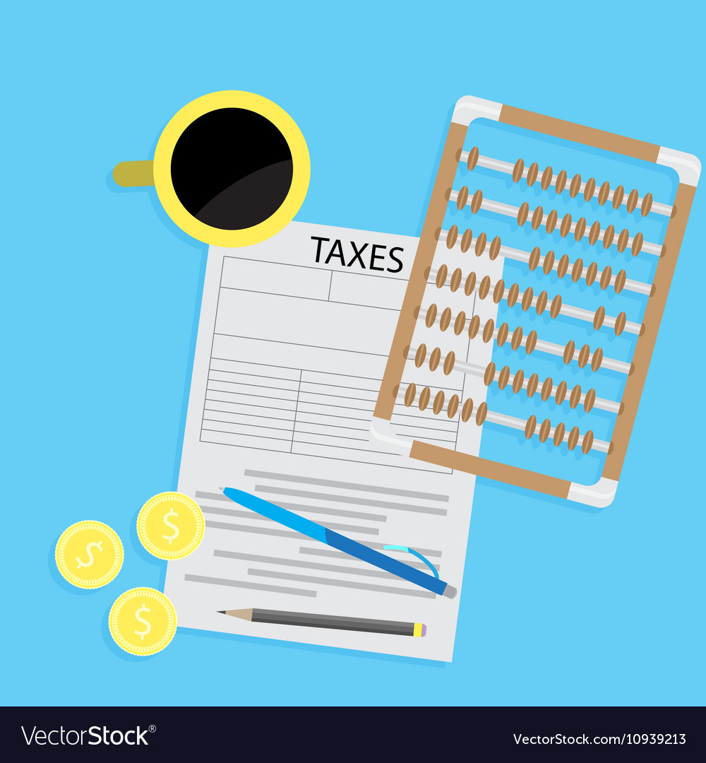 Tax day declaration flat concept