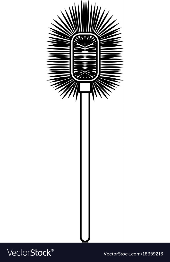 Toilet brush in monochrome silhouette