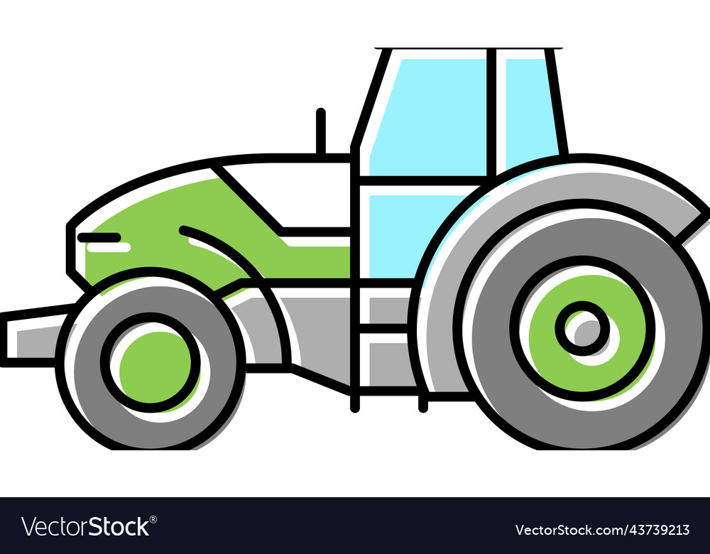 Tractor construction car vehicle color icon Vector Image