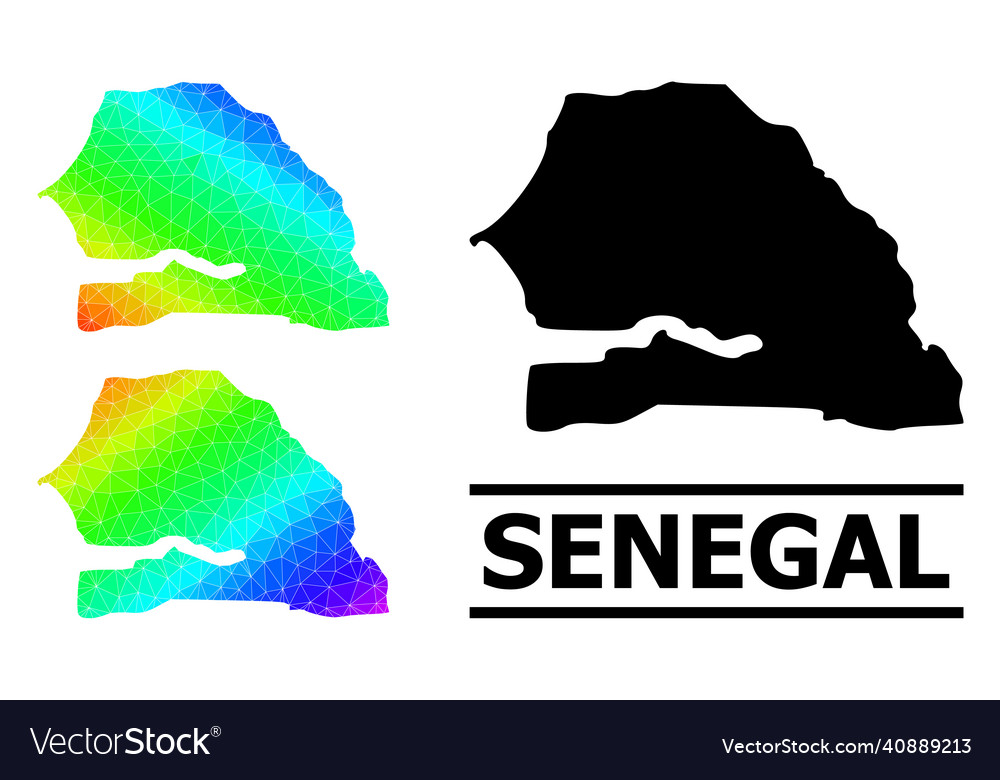 Triangle filled spectrum map of senegal vector image Triangle filled spectrum map of senegal