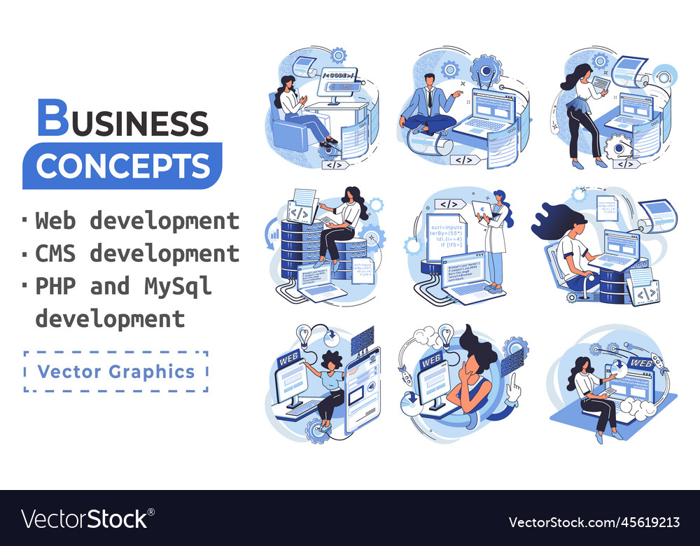 Website architecture concepts web development vector image Website architecture concepts web development