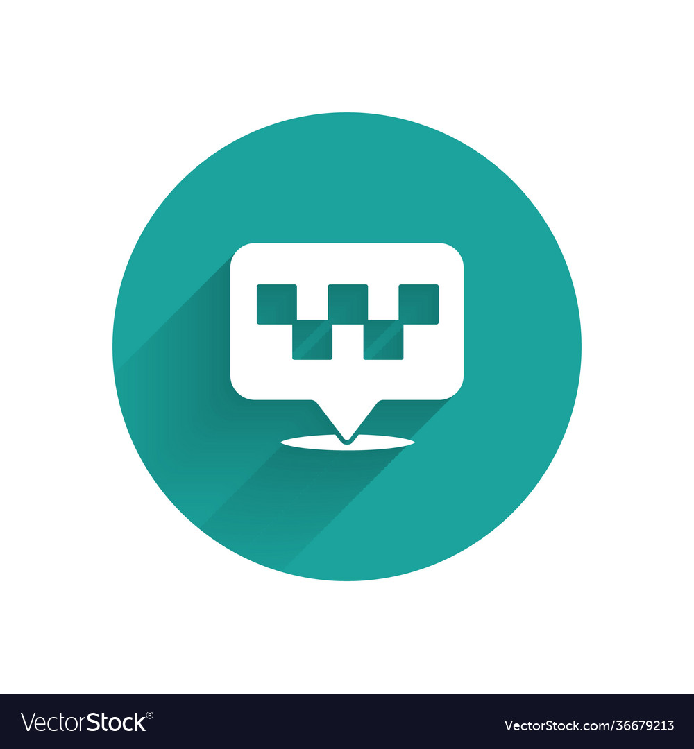 White map pointer with taxi icon isolated vector image White map pointer with taxi icon isolated