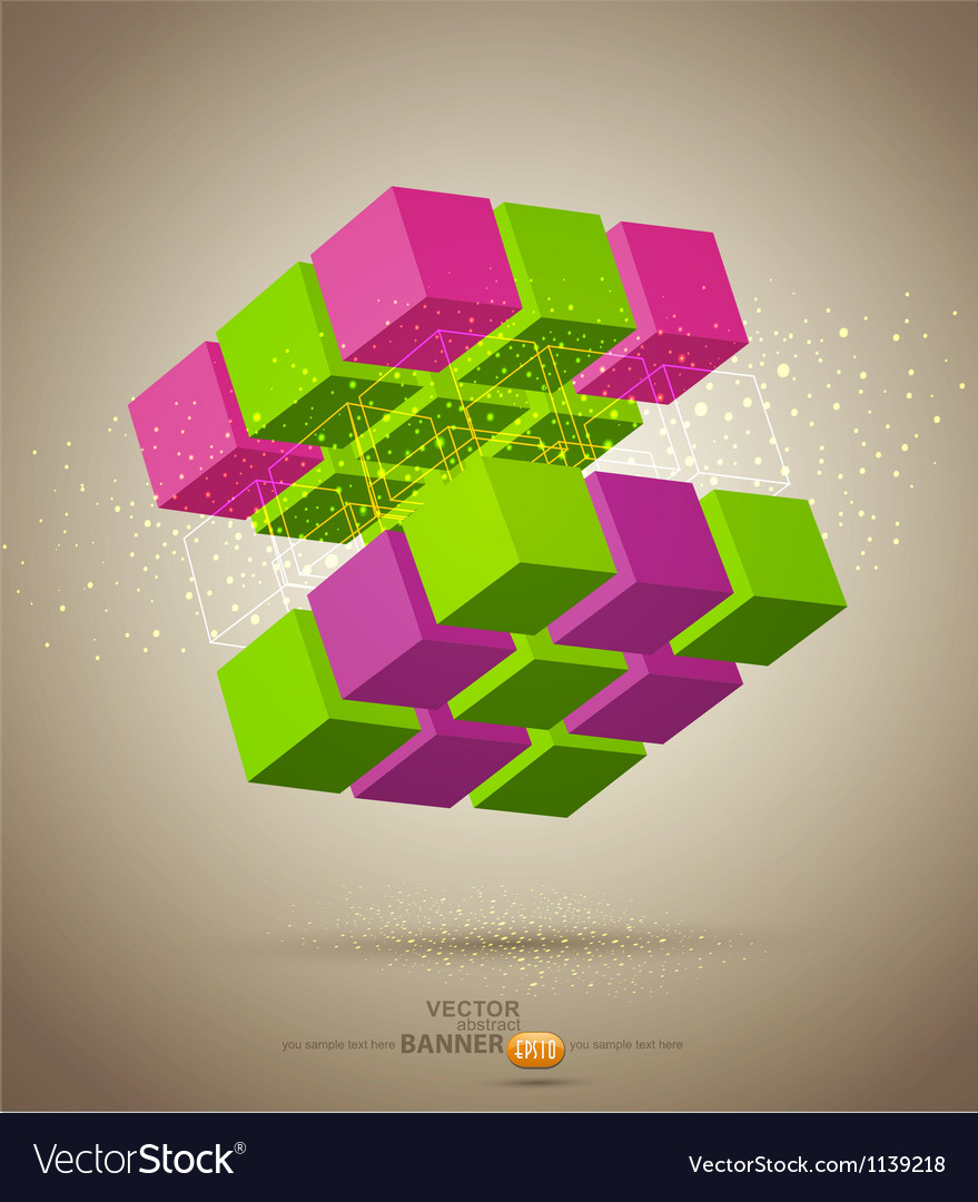 Abstract cube Royalty Free Vector Image - VectorStock