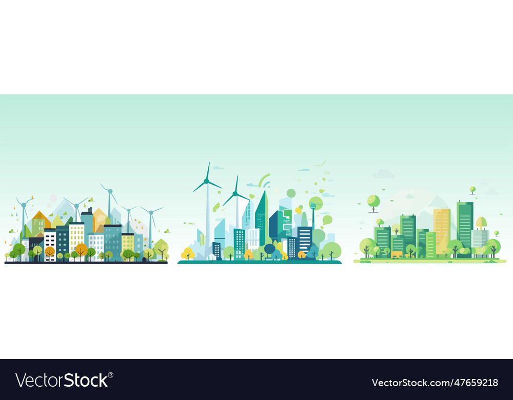 Abstract flat of green eco city