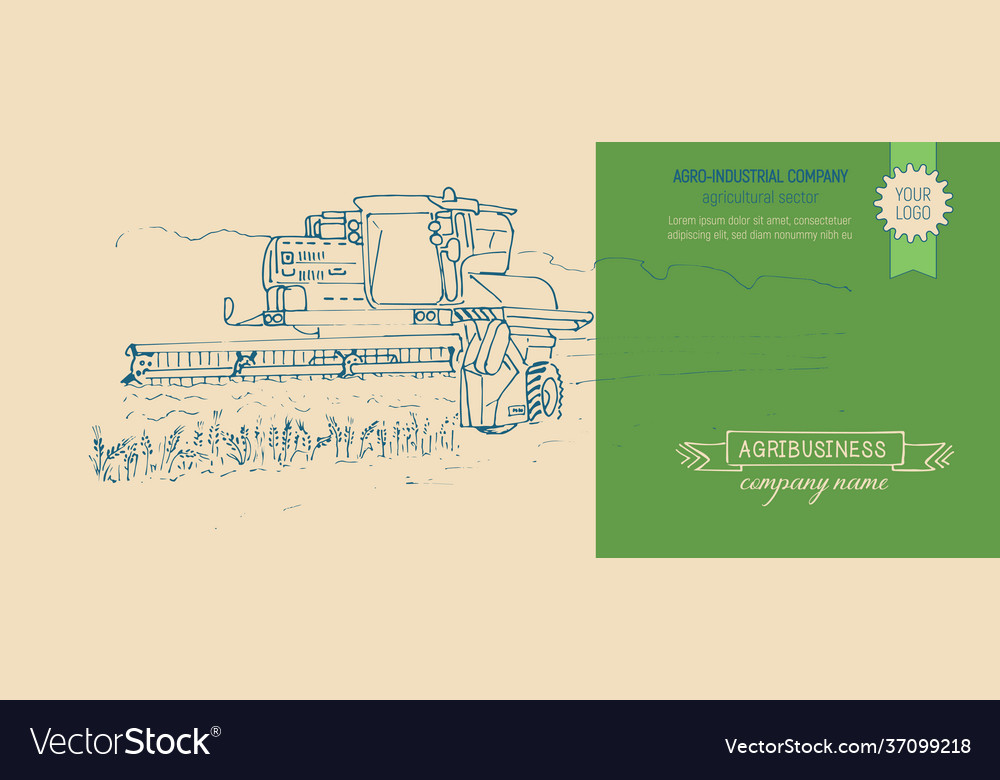 Agribusiness poster in sketch style