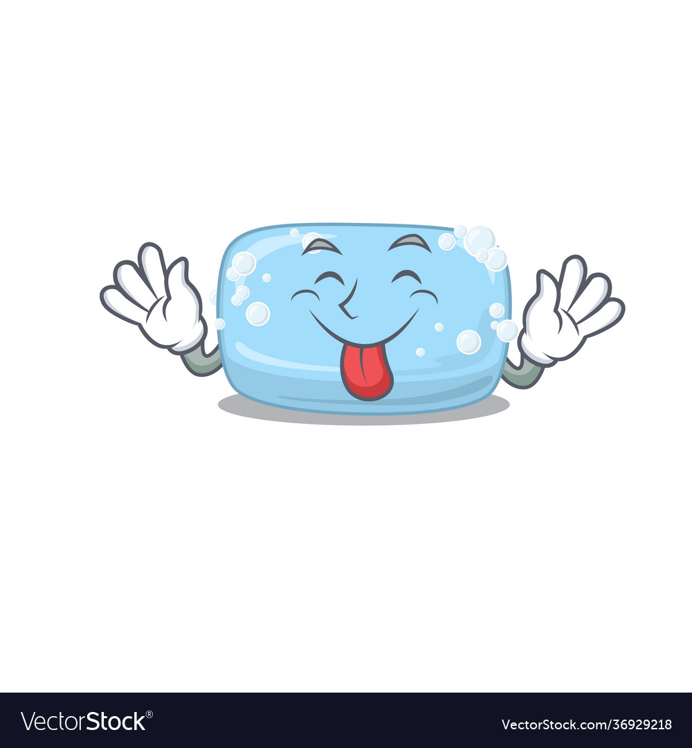 Amusing soap cartoon style with tongue out face