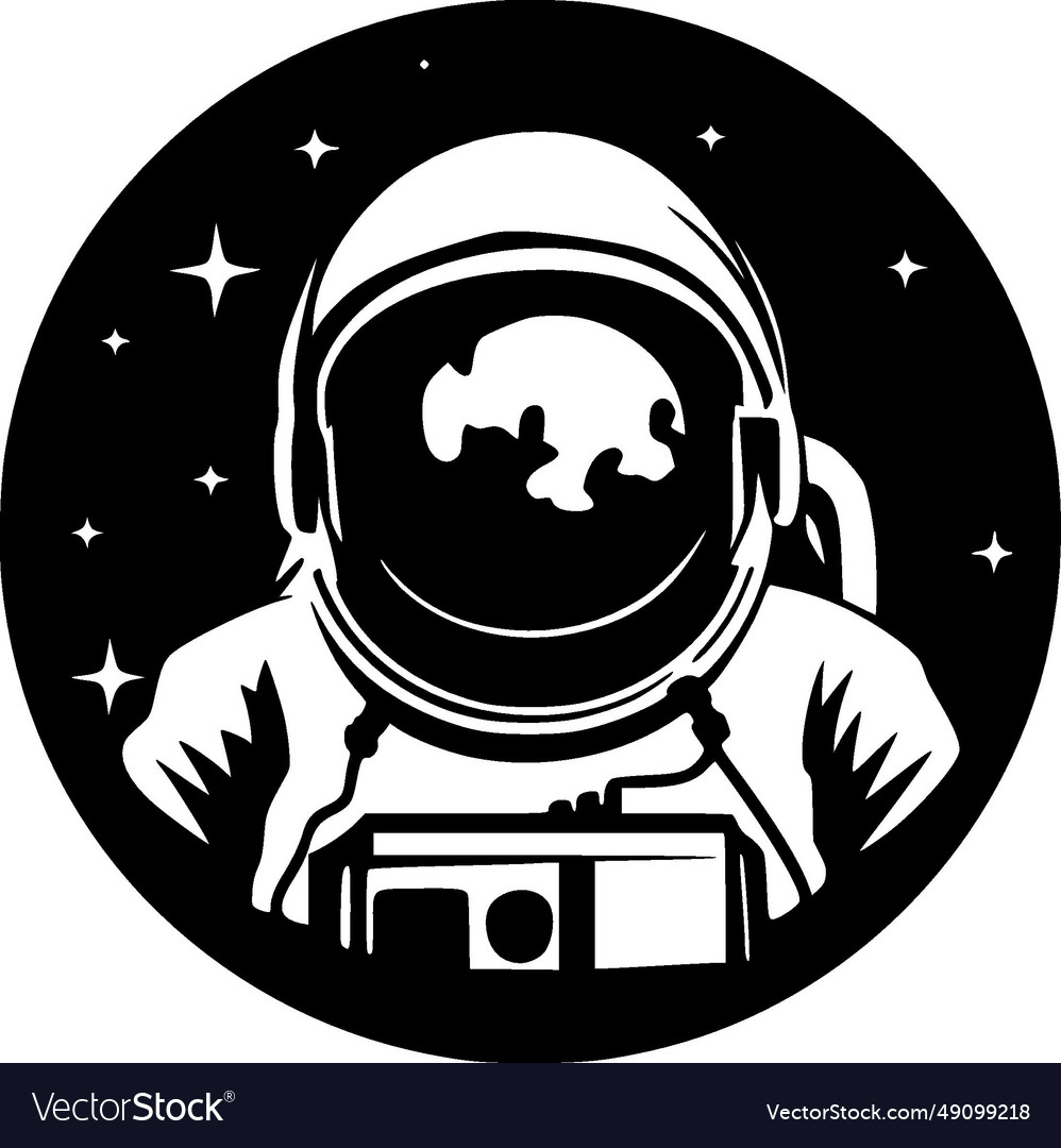 Astronaut - minimalistisches und flaches Logo