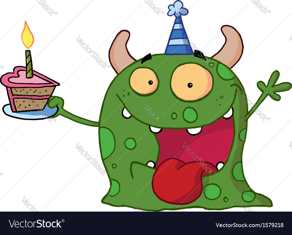 Download Birthday monster cartoon Royalty Free Vector Image