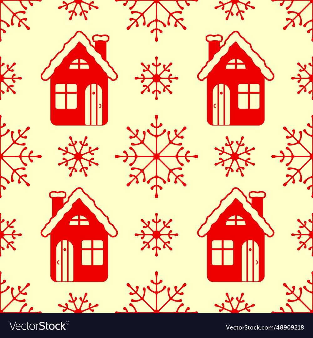 Christmas seamless pattern with snowflake vector image Christmas seamless pattern with snowflake