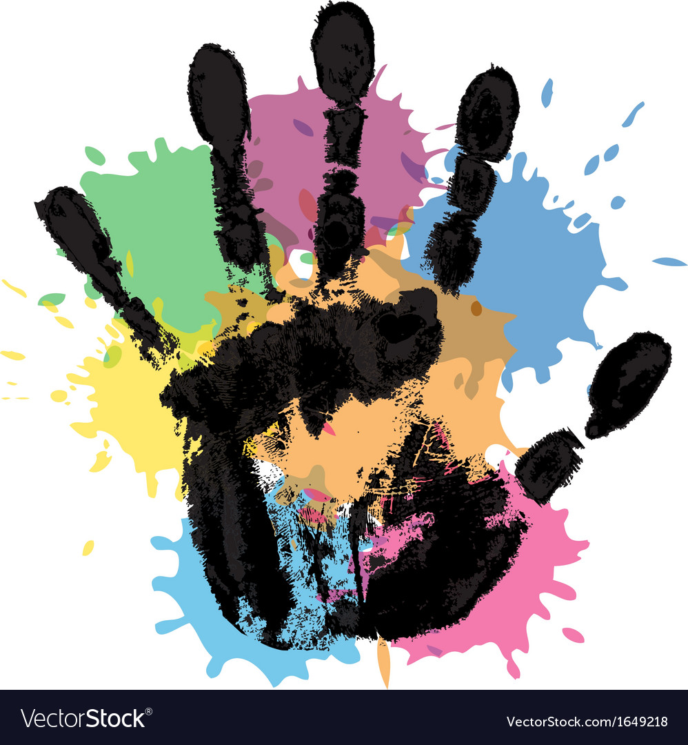 Colorful Handprints and Blots