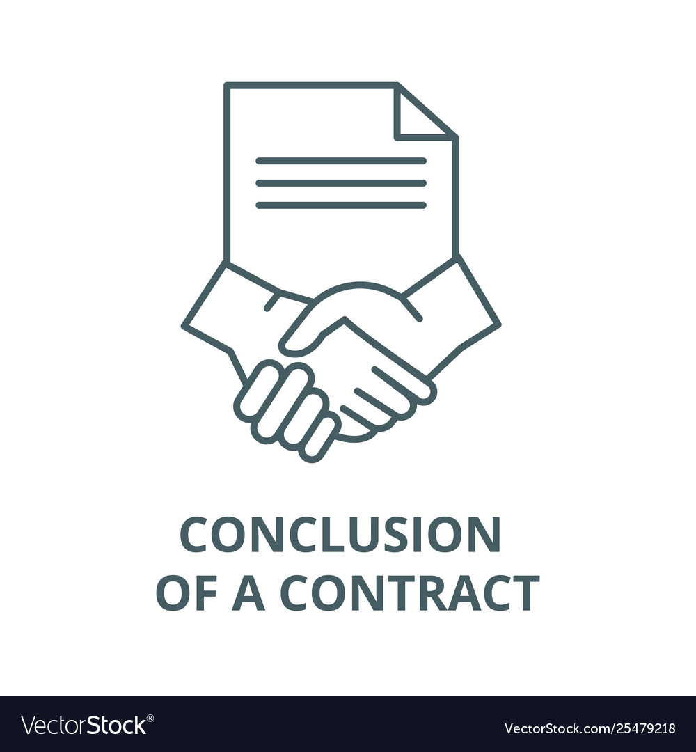 Conclusion a contract line icon linear vector image Conclusion a contract line icon linear