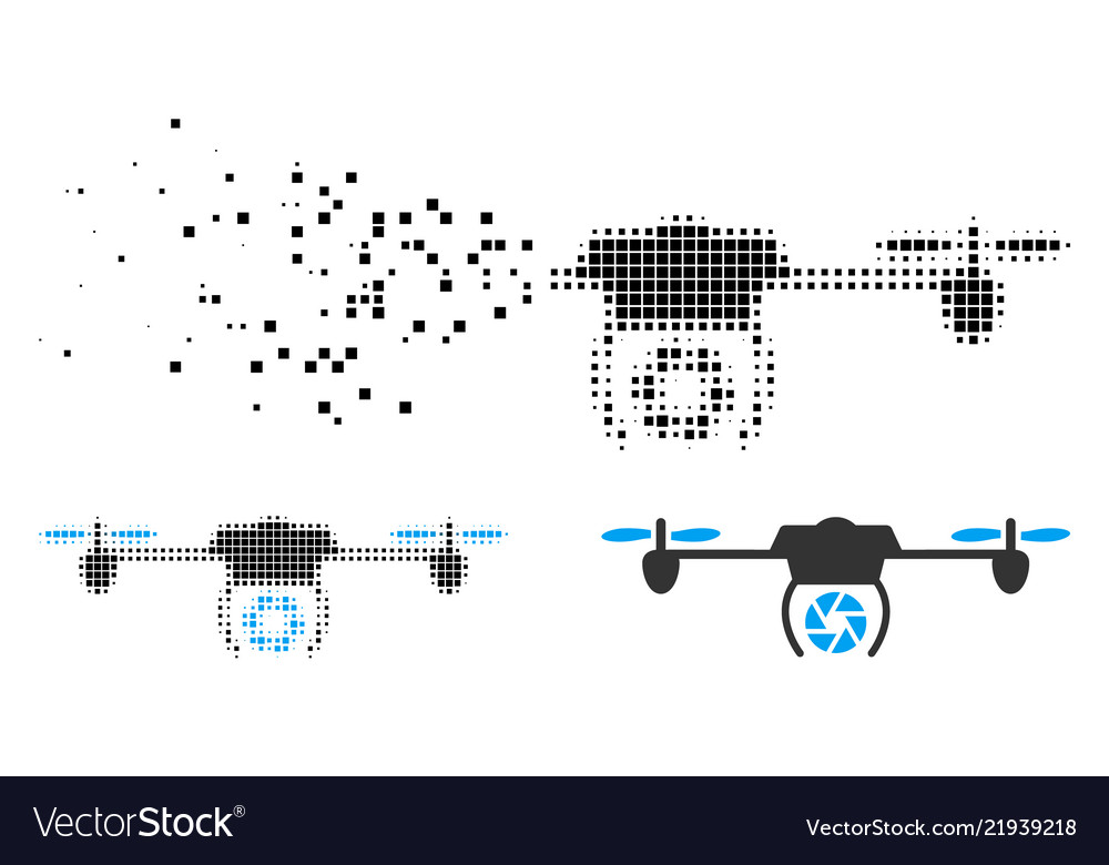 Dissolved pixel halftone shutter spy airdrone icon