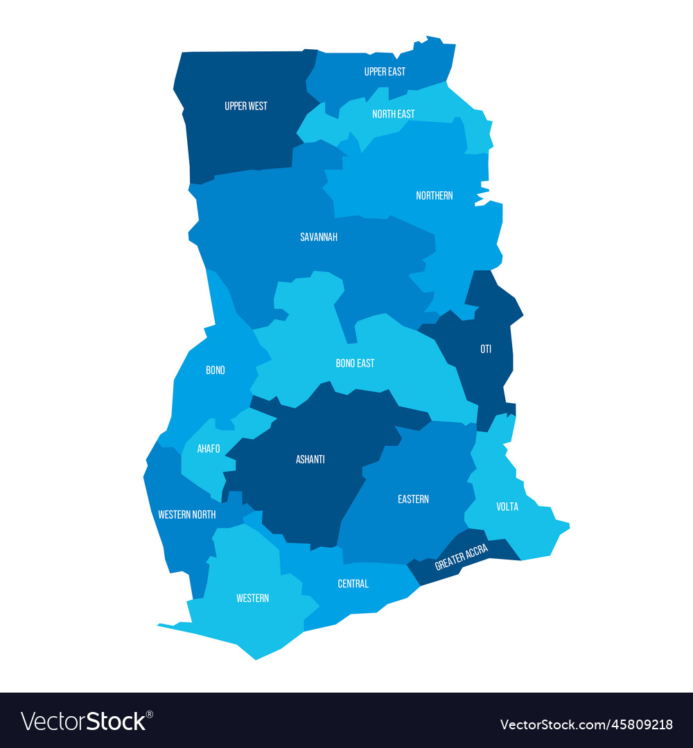 Ghana political map of administrative divisions Vector Image