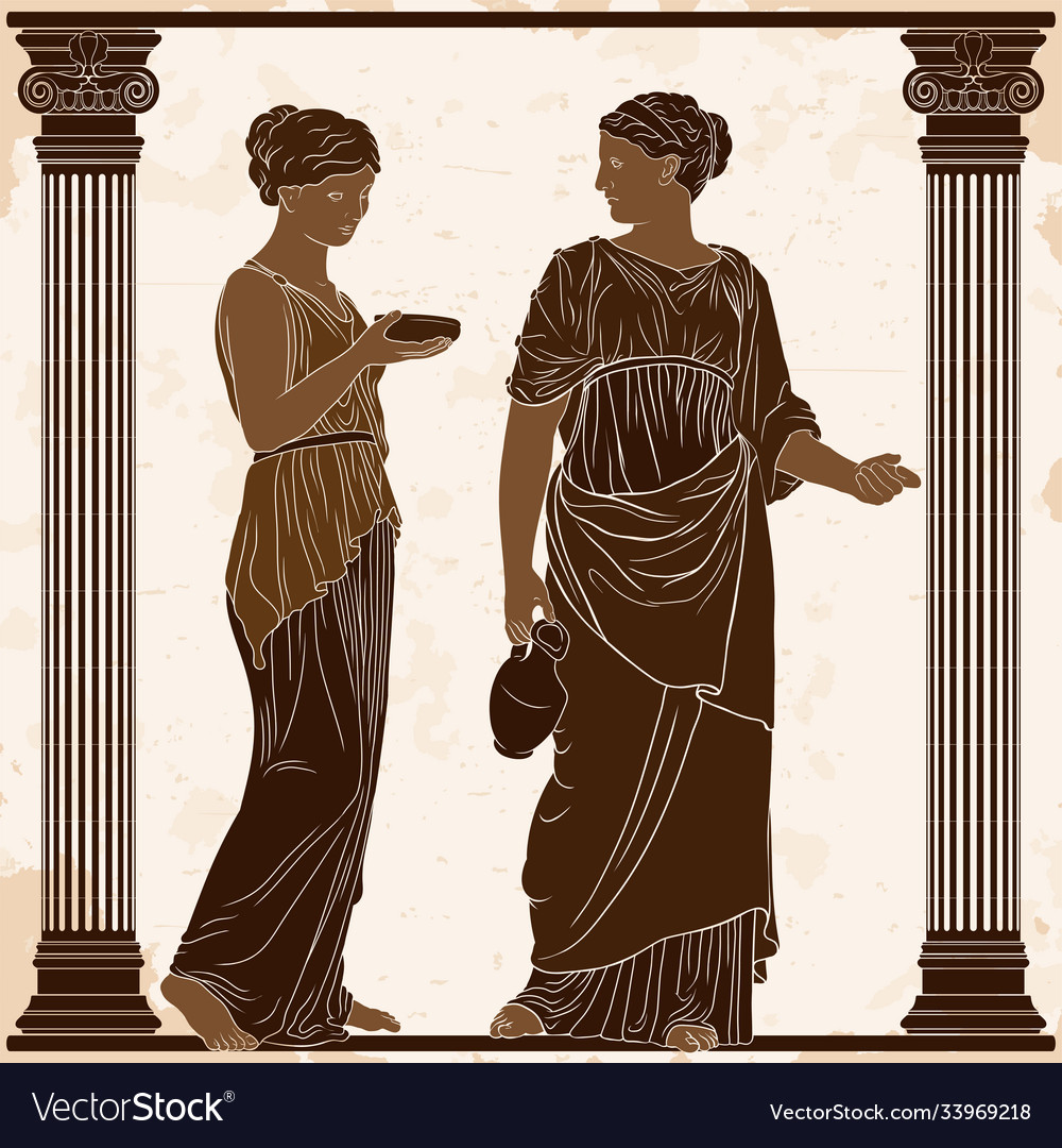 Greek women Royalty Free Vector Image - VectorStock