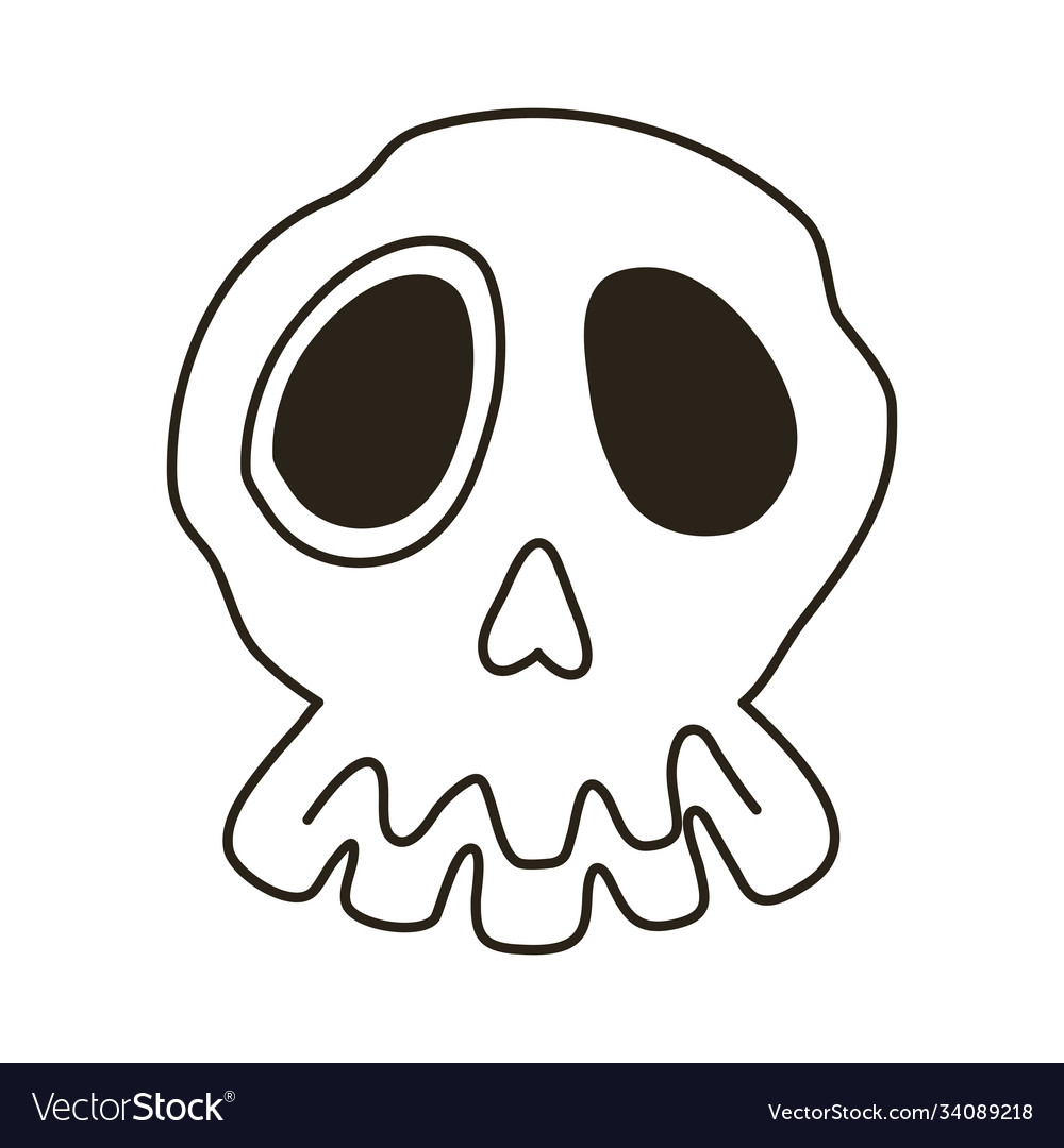 Halloween skull line style icon Royalty Free Vector Image