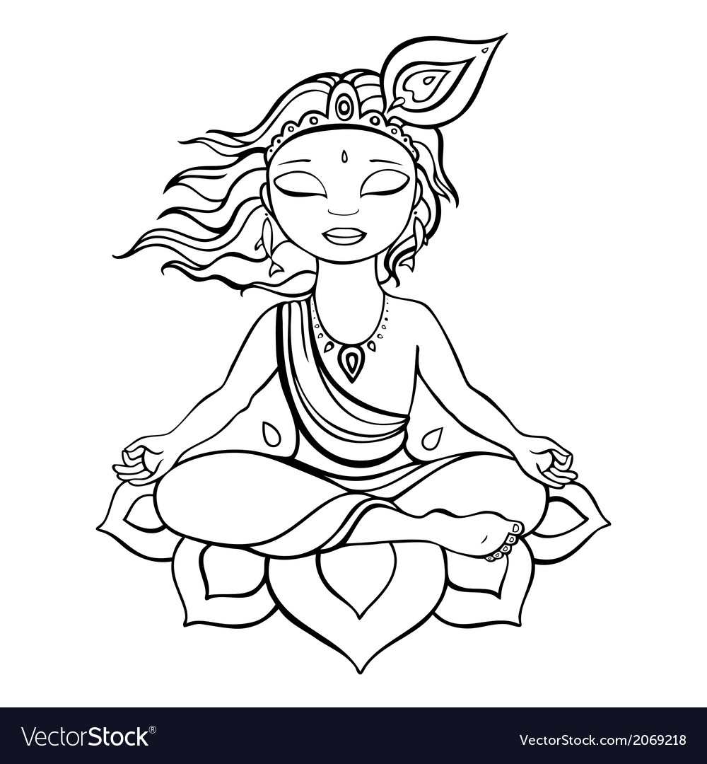 Hindu god krishna Royalty Free Vector Image - VectorStock