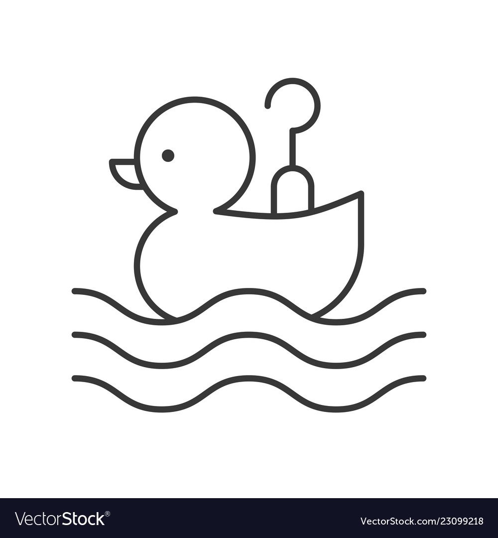 Hook a duck icon amusement park related line style