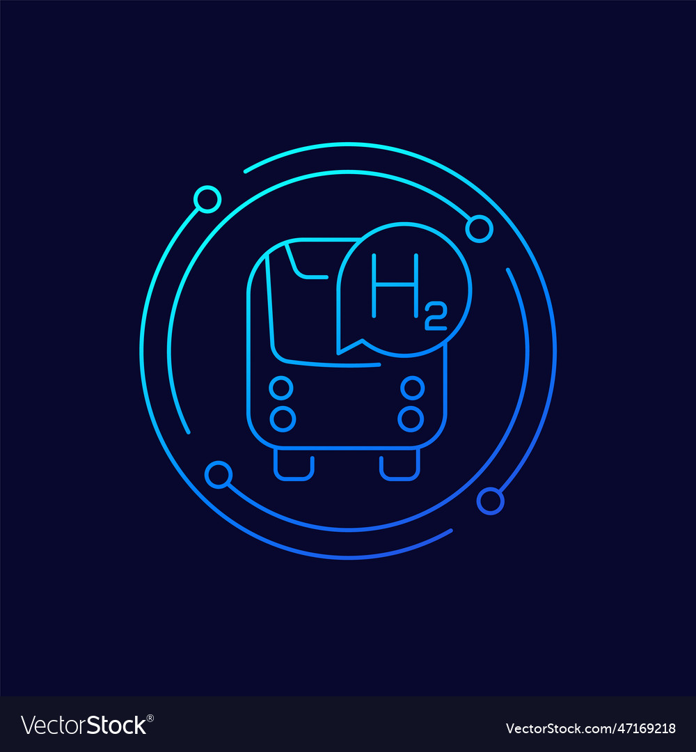 Hydrogen bus line icon clean transport