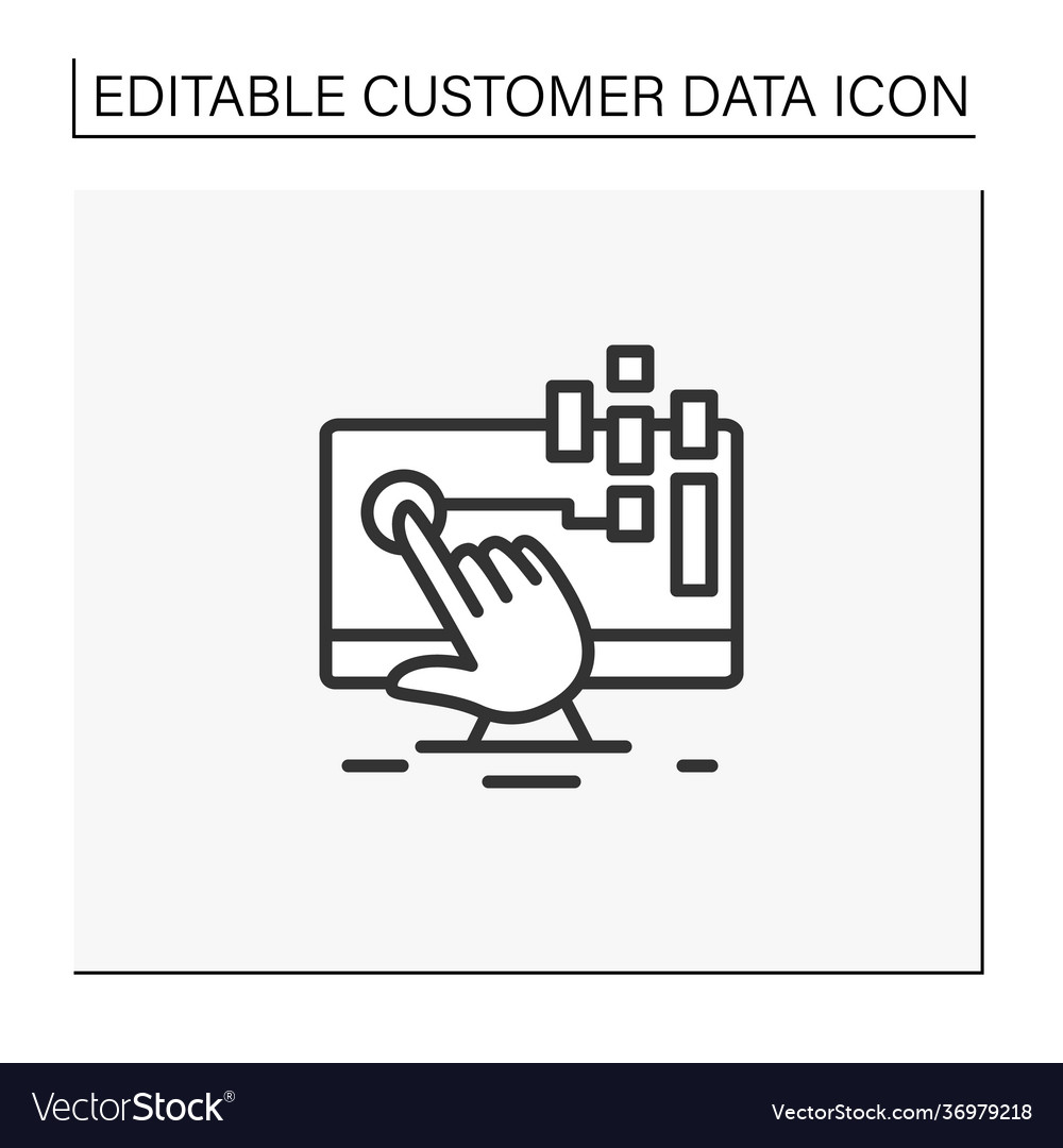 Interaction data line icon vector image Interaction data line icon