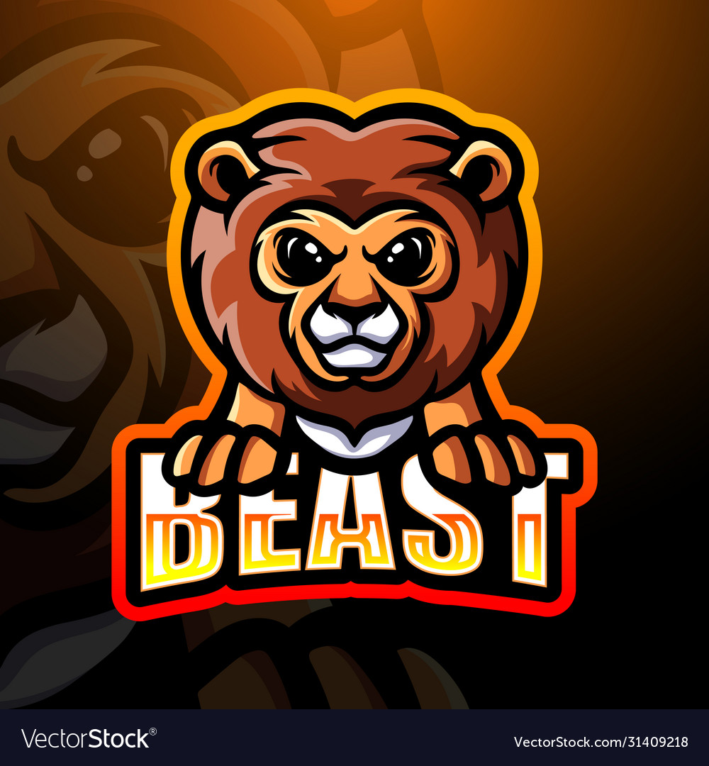 Lion mascot esport logo design