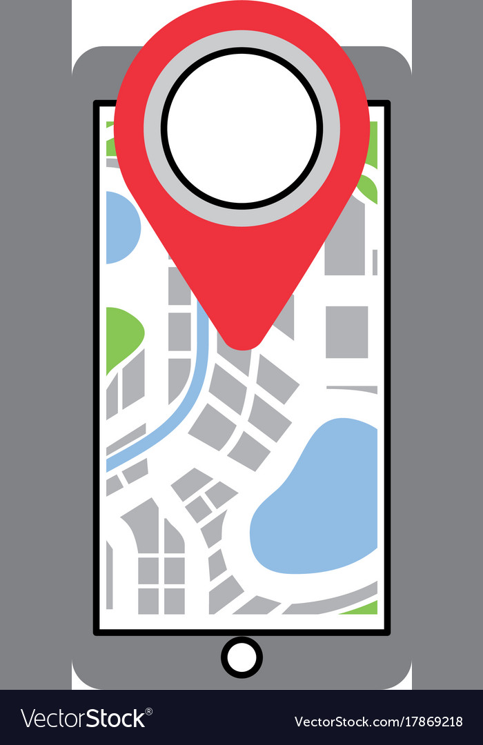 Navigation gps on smartphone with map pointer