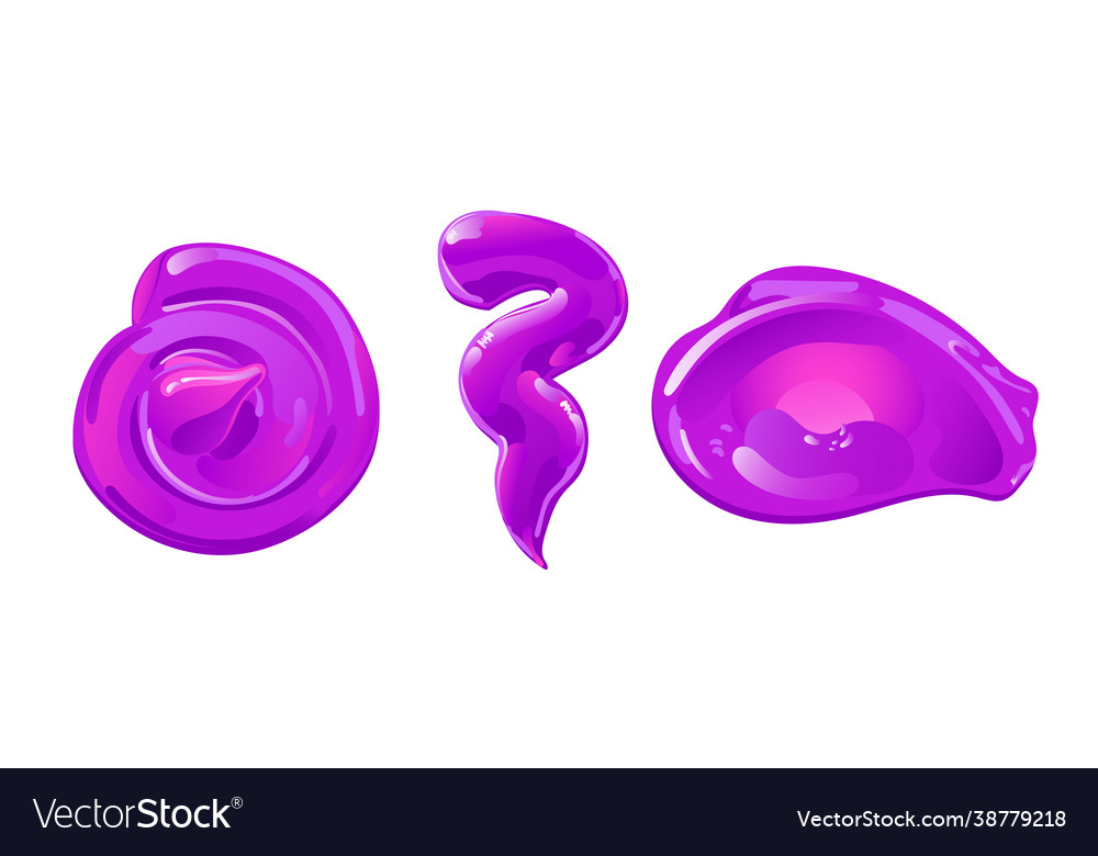 Purple slime stains splashes or blobs vector image Purple slime stains splashes or blobs