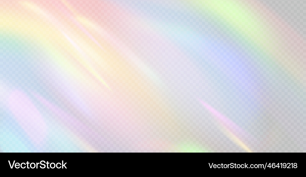Rainbow light prism effect transparent background Vector Image