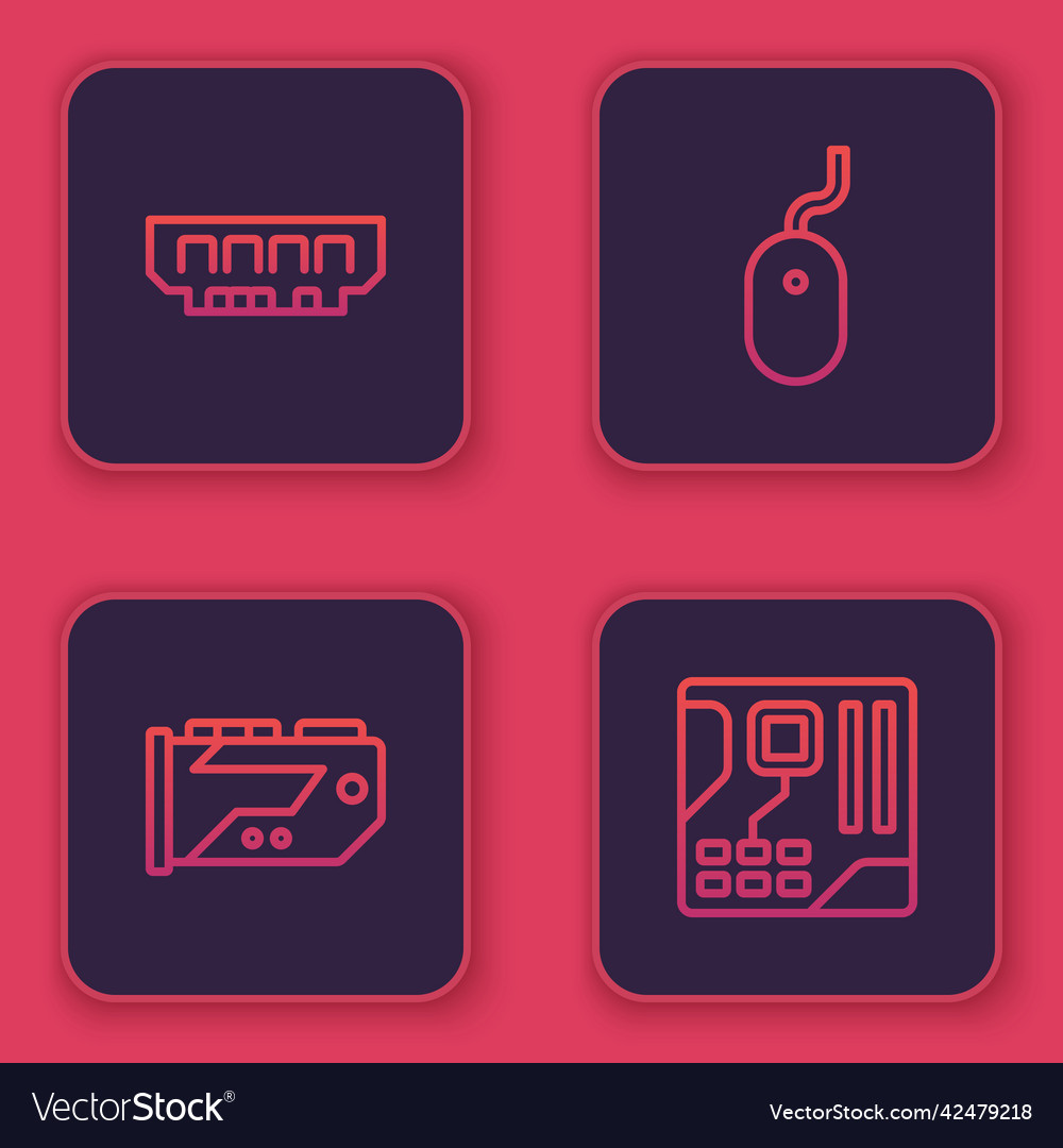 Set line ram random access memory video graphic vector image Set line ram random access memory video graphic