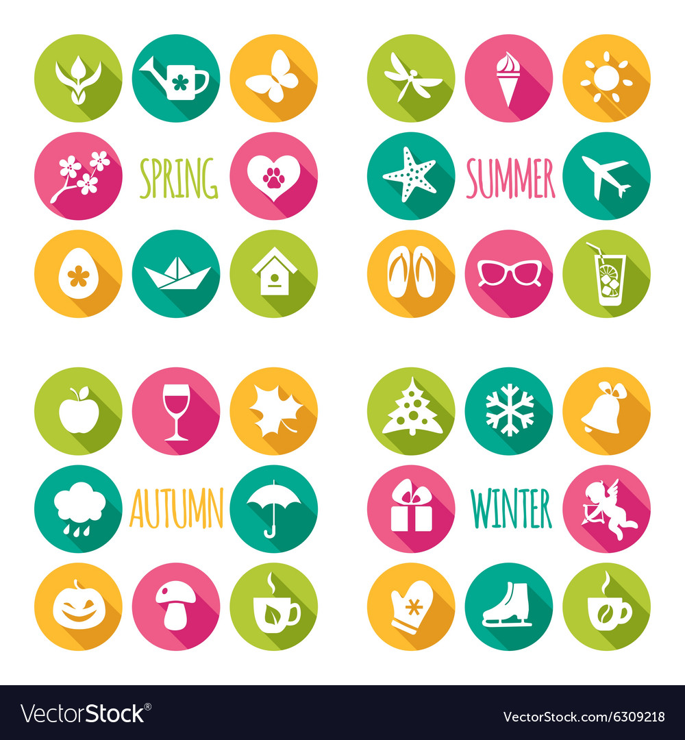 Set of 32 flat icons Royalty Free Vector Image