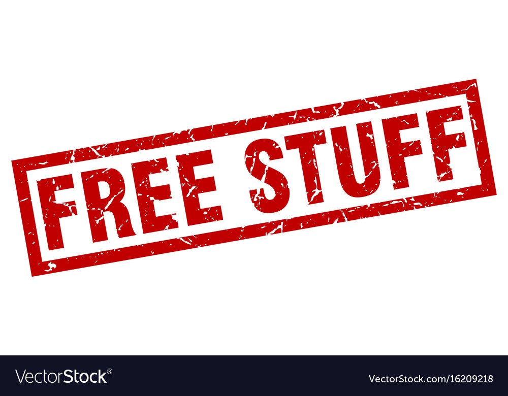 Square grunge red free stuff stamp Royalty Free Vector Image