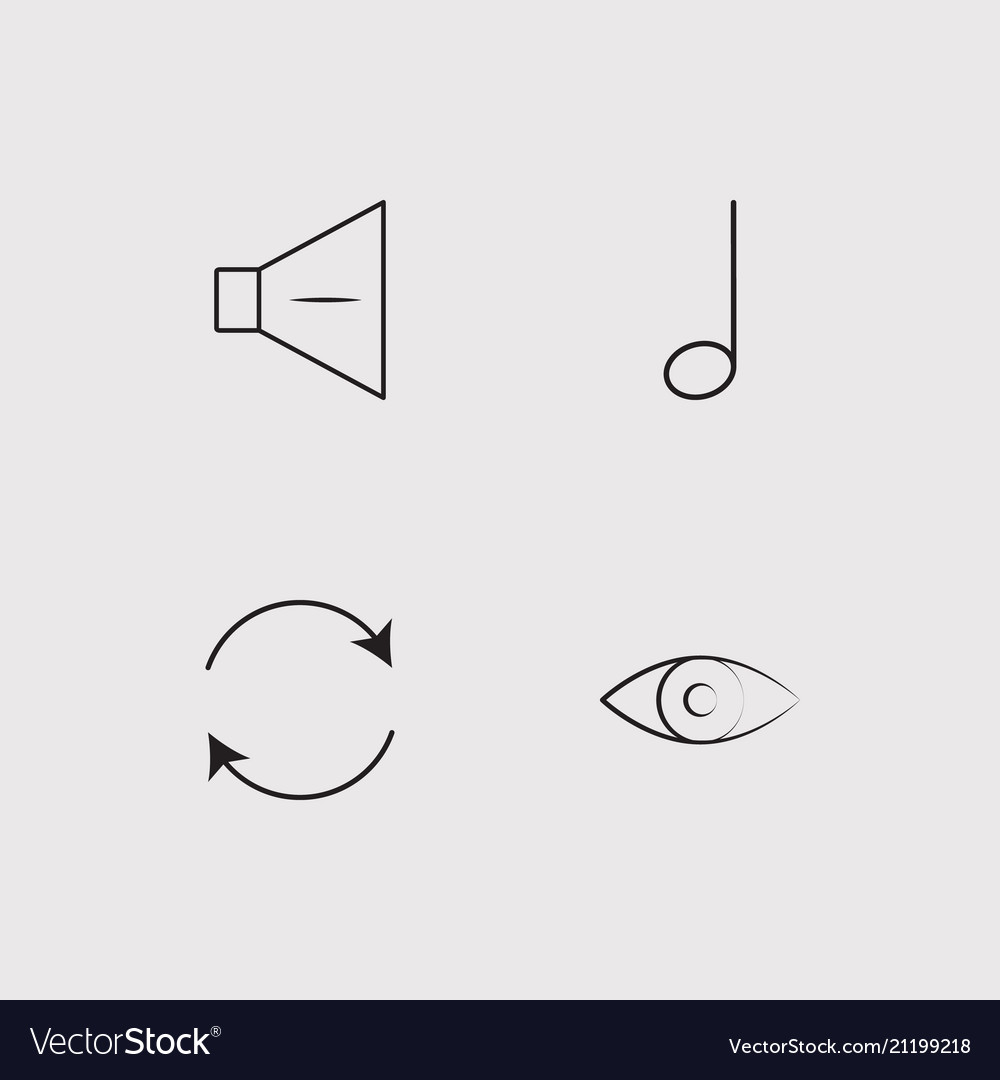 User interface simple linear icons set outlined