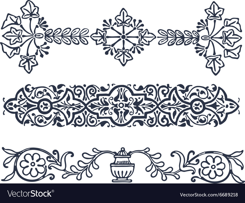 Vintage Border Frame Filigree Engraving With
