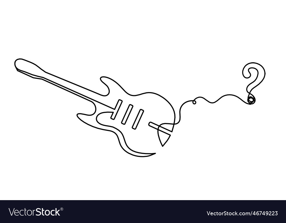 Abstract guitar with question mark as continuous