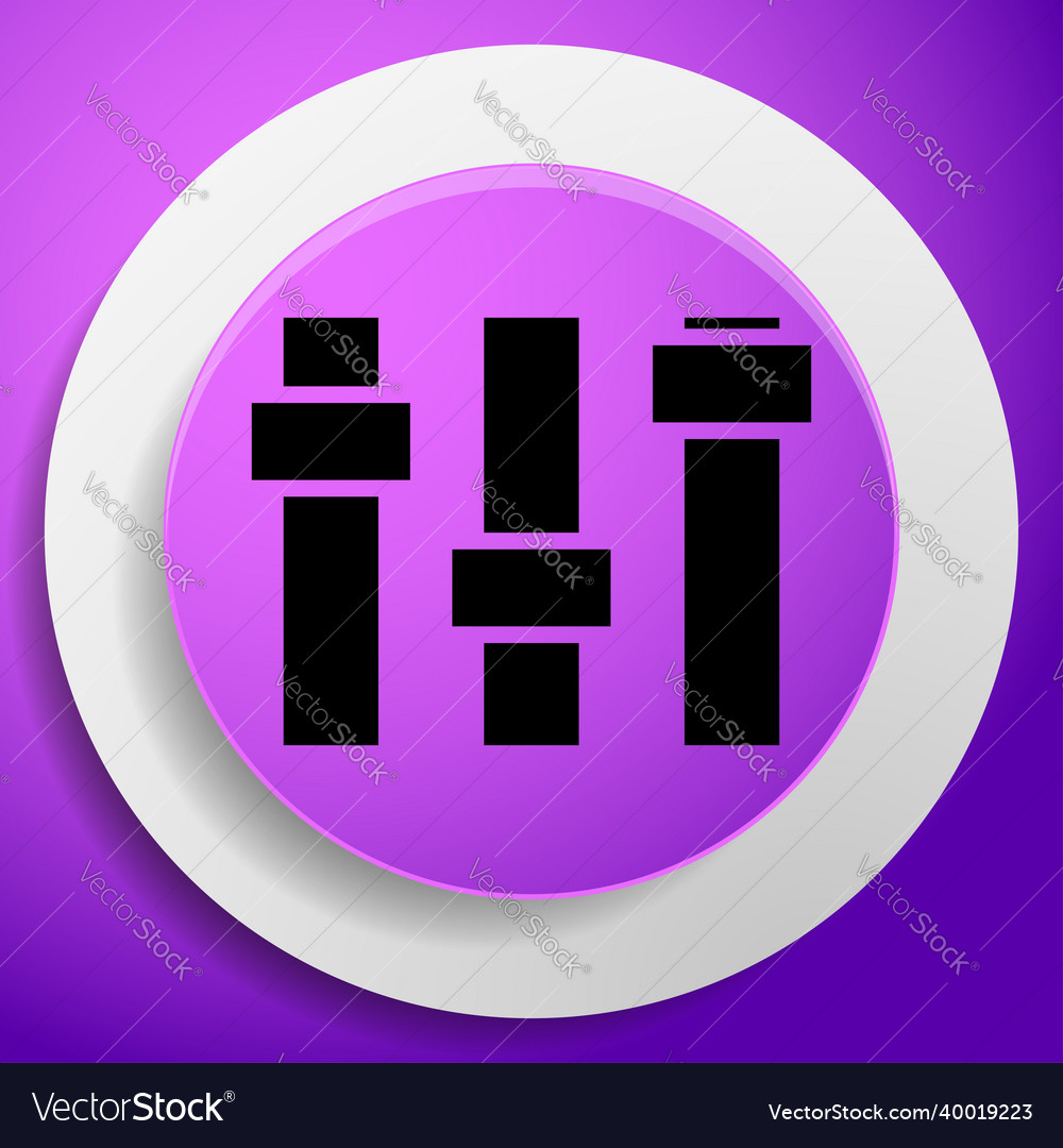 Adjuster slider tuner fader bars with levers knobs vector image Adjuster slider tuner fader bars with levers knobs