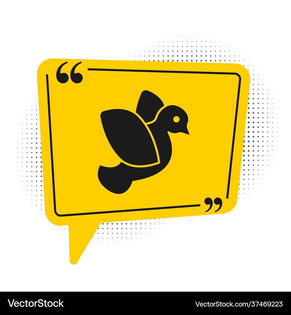 Black dove icon isolated on white background Vector Image