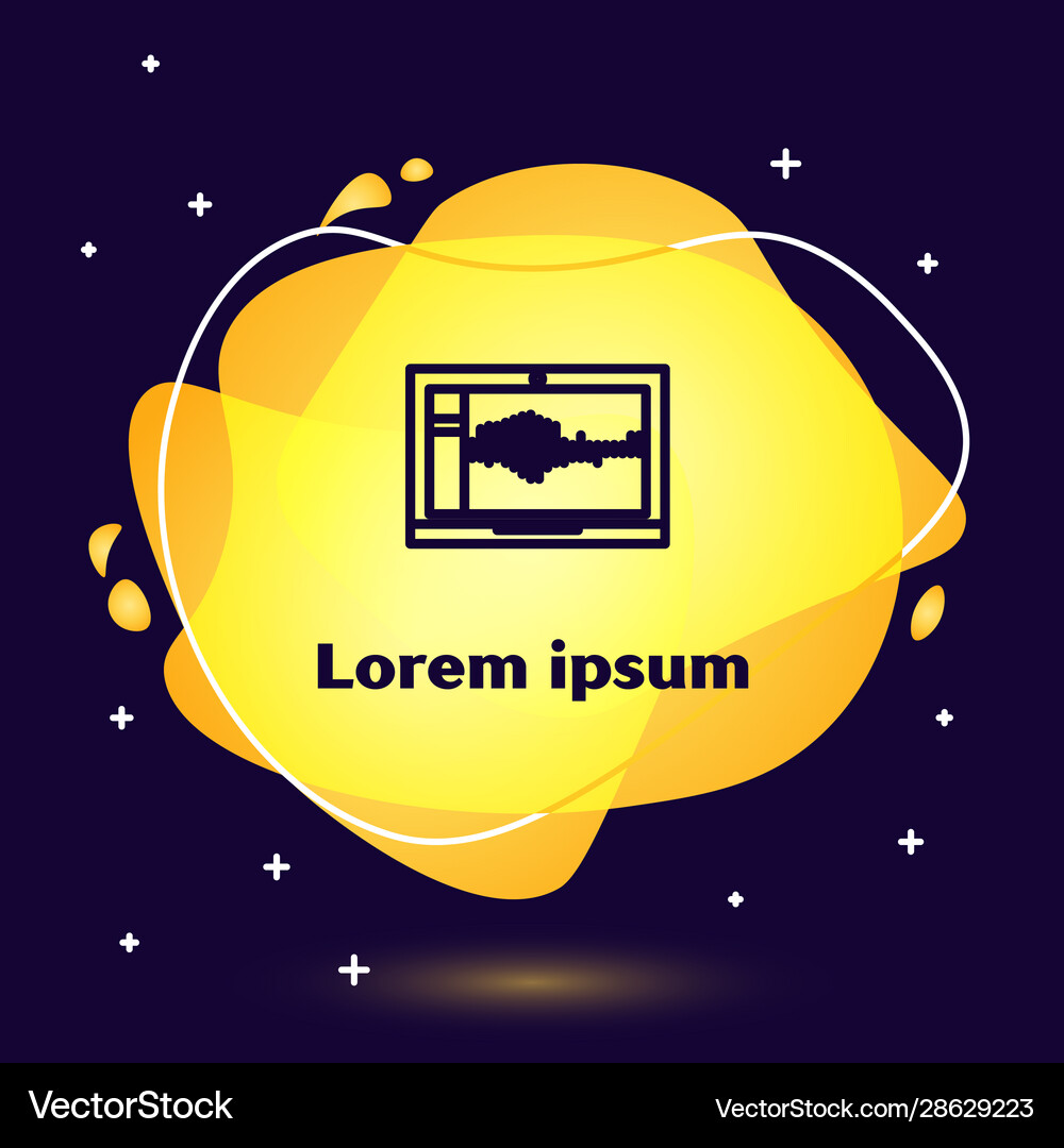 Black Line Sound Or Audio Recorder Or Editor Vector Image