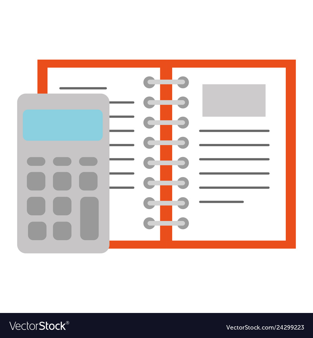 Calculator math with note book