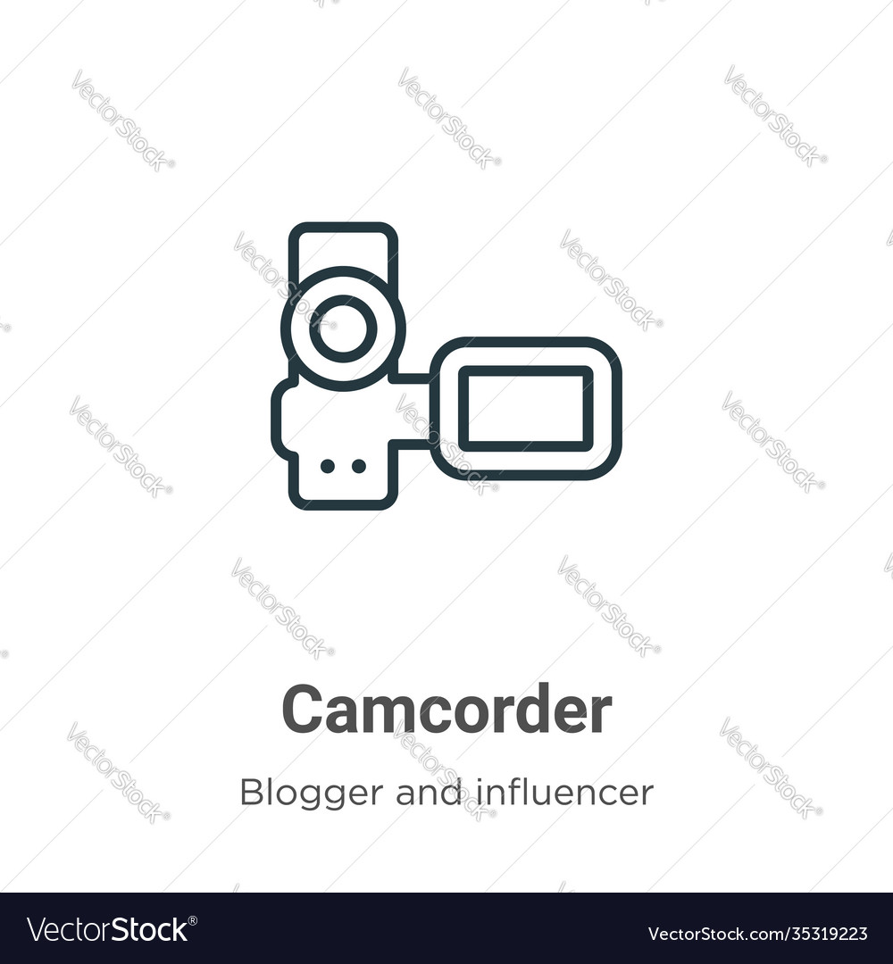 Camcorder outline icon thin line black