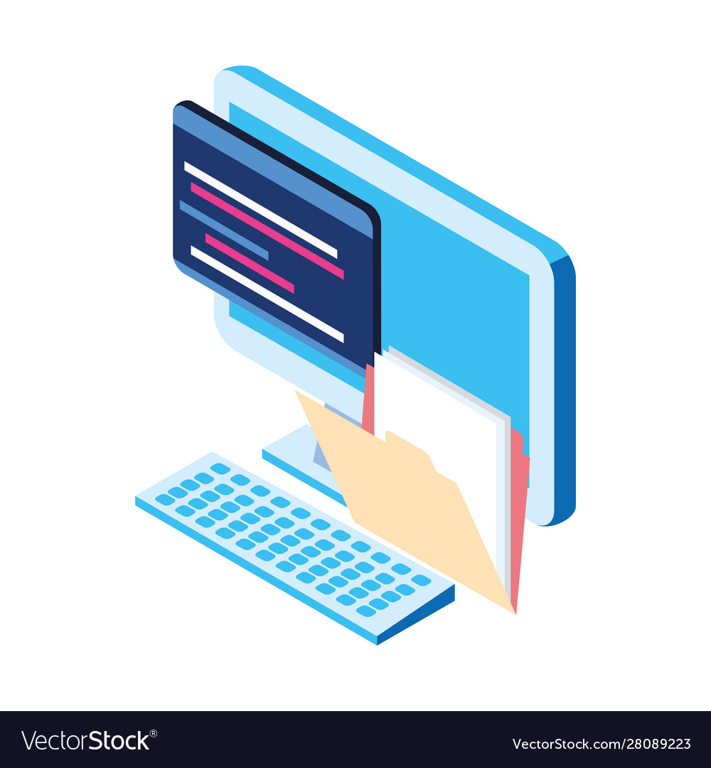 File documents and computer icon