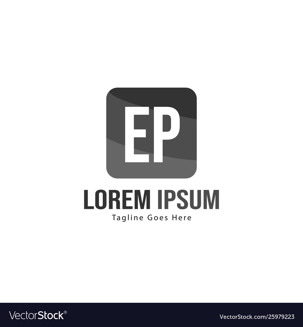 Initial ep logo template with modern frame