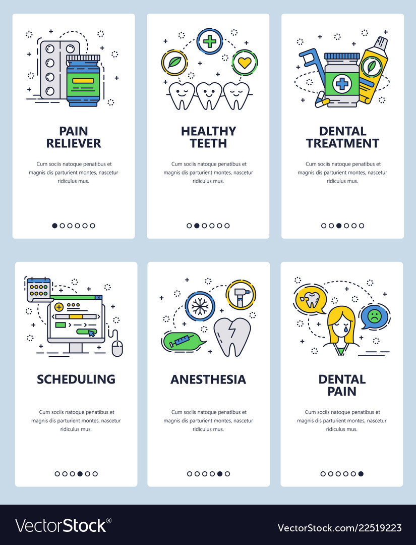Line art web and mobile app template set