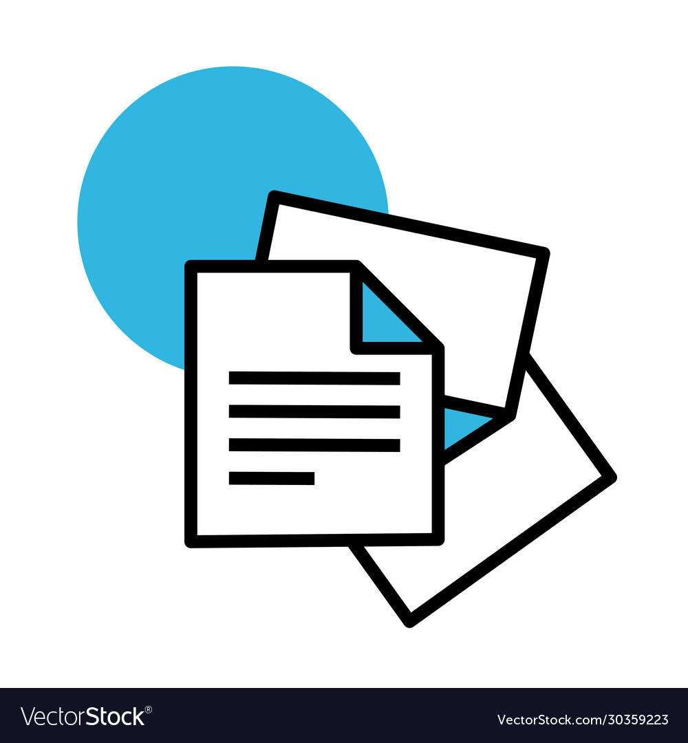 Paper document line and fill style icon
