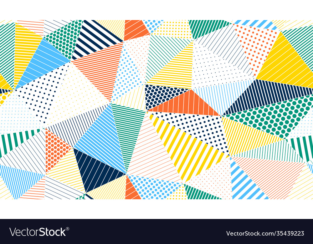 Polygonal linear color seamless pattern graphic